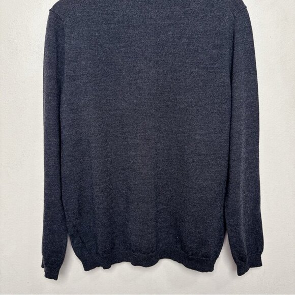 Calvin Klein Mens Large Extra Fine Merino Wool Vneck Sweater In Grey Color - Picture 15 of 16